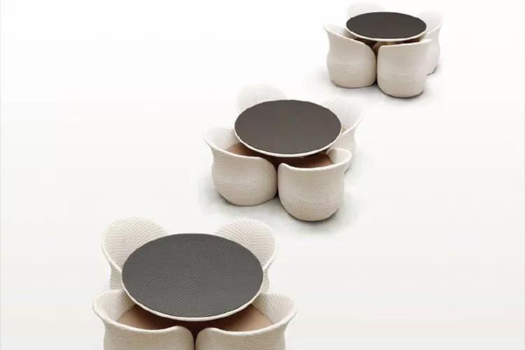 隐藏式户外餐桌椅YT-0128 应用效果展示