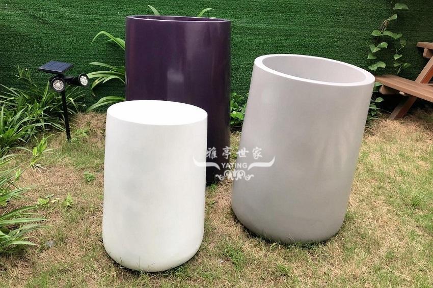 玻璃钢户外花盆YT-B37 应用效果展示