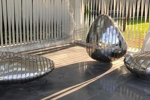 不锈钢鹅卵石雕塑 应用效果展示